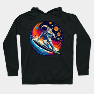 Cat Surfing a in Universe - For Space Astronaut Cat Hoodie